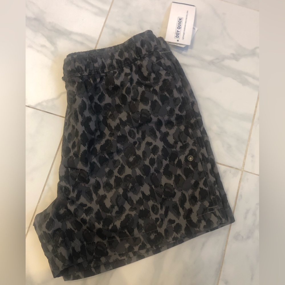 Girl Dark Leopard Print Workout Shorts
